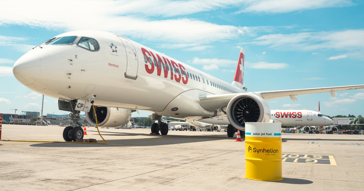 SWISS becomes world's first airline to use fuel made from sunlight