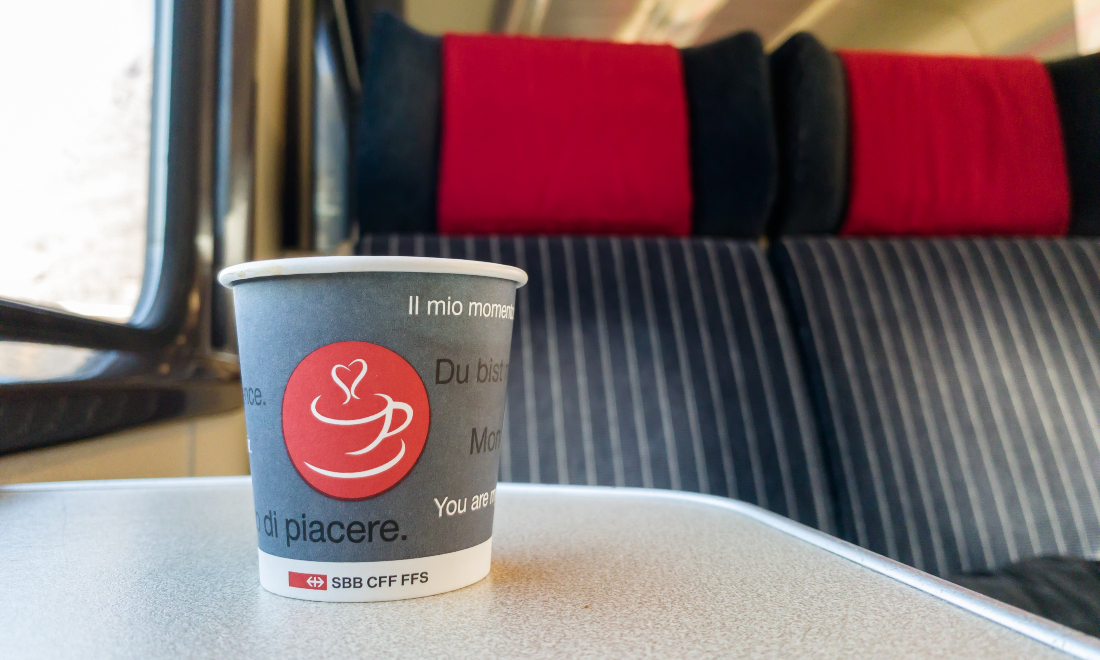 SBB in-seat catering available in second class on quiet trains