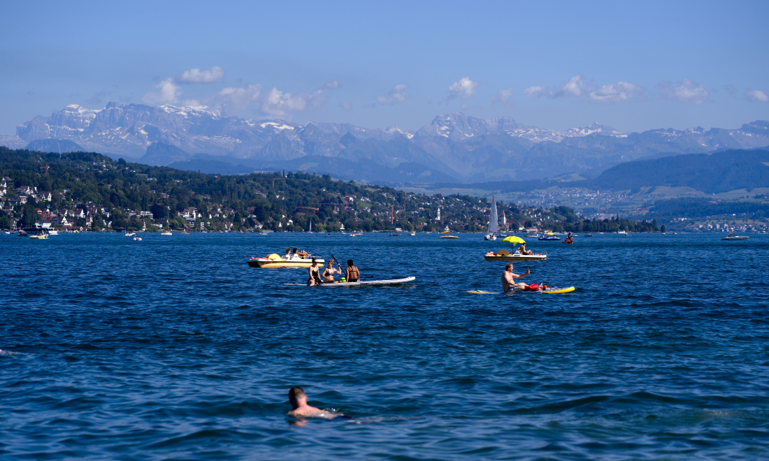 Swiss lakes achieve tropical temperatures as hot weather continues